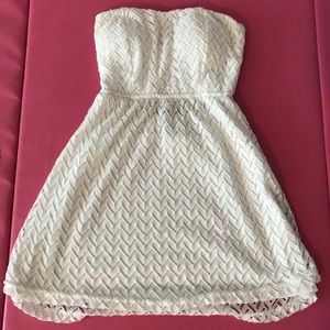 Charlotte Russe Off-white Crochet Mini Dress
